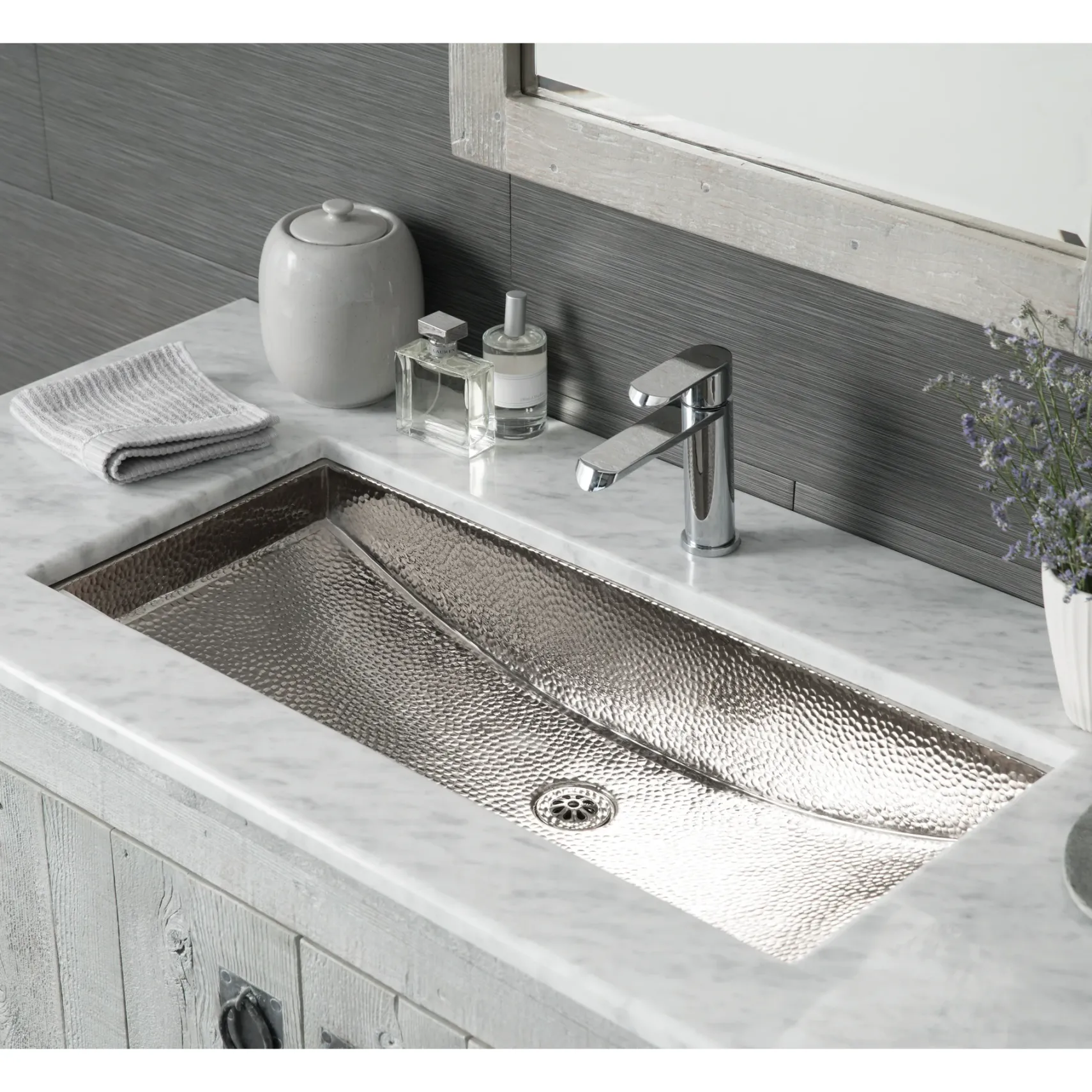 Native Trails Trough 30" Rectangle Nickel Bathroom Sink, Polished Nickel, CPS800
