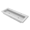 Native Trails Trough 48" Rectangle NativeStone Concrete Bathroom Sink, 2 Faucet Holes, Pearl, NSL4819-P