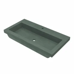 Native Trails Trough 36" x 19" Rectangle Drop In NativeStone Concrete ADA Bathroom Sink, Forest, NSL3619-F