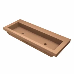 Native Trails Trough 48" x 19" Rectangle Drop In NativeStone Concrete ADA Bathroom Sink, Terracotta, NSL4819-TX