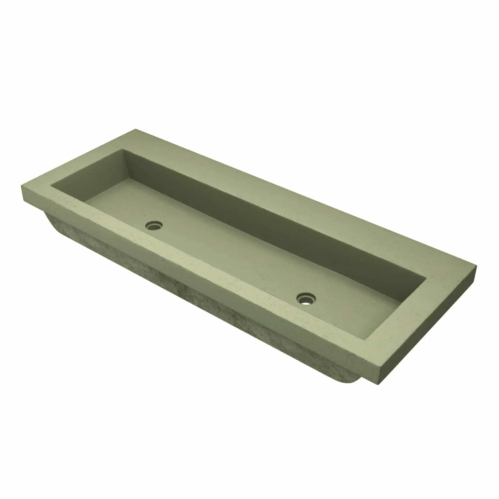 Native Trails Trough 48" x 19" Rectangle Drop In NativeStone Concrete ADA Bathroom Sink, Sage, NSL4819-GX