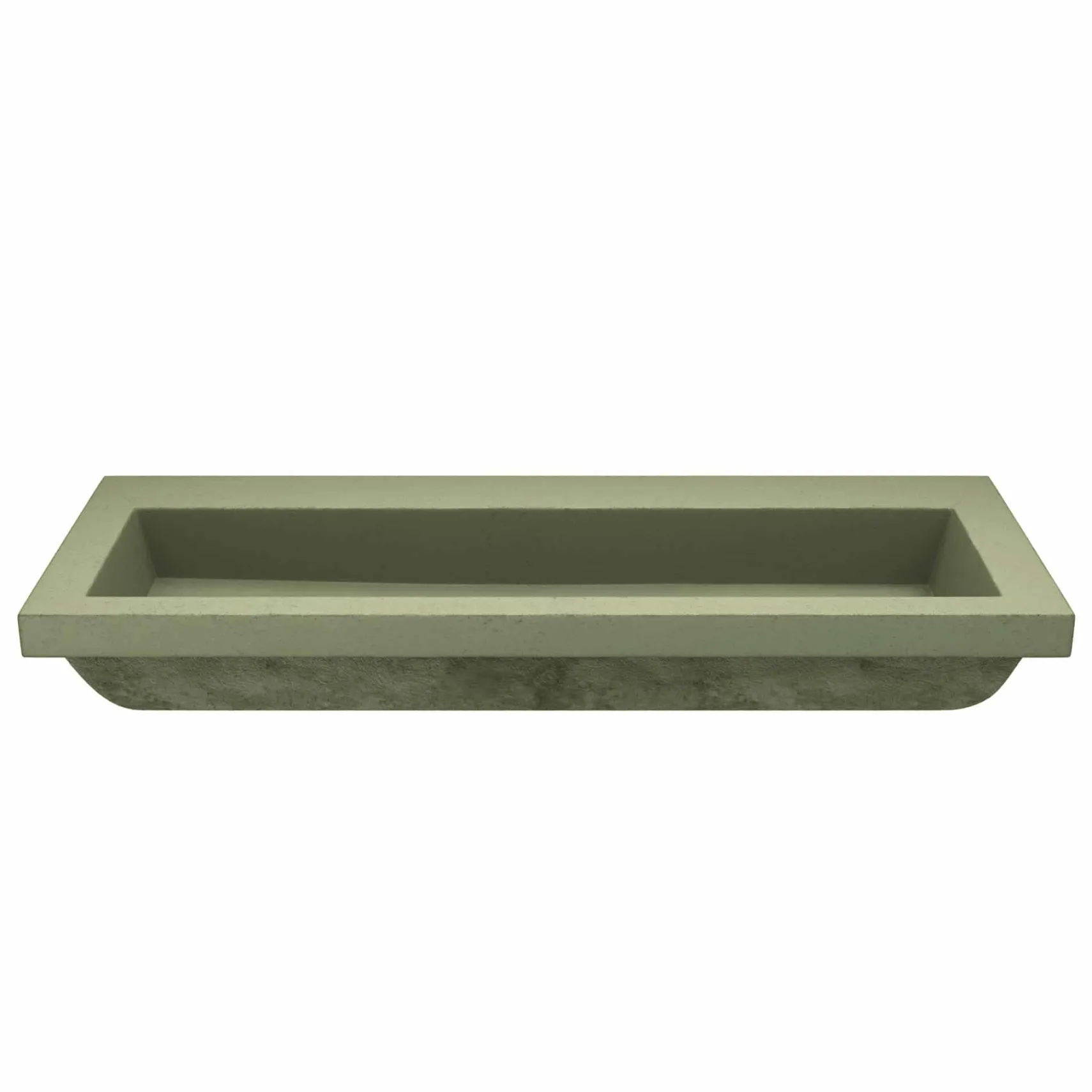 Native Trails Trough 48" x 19" Rectangle Drop In NativeStone Concrete ADA Bathroom Sink, Sage, NSL4819-GX