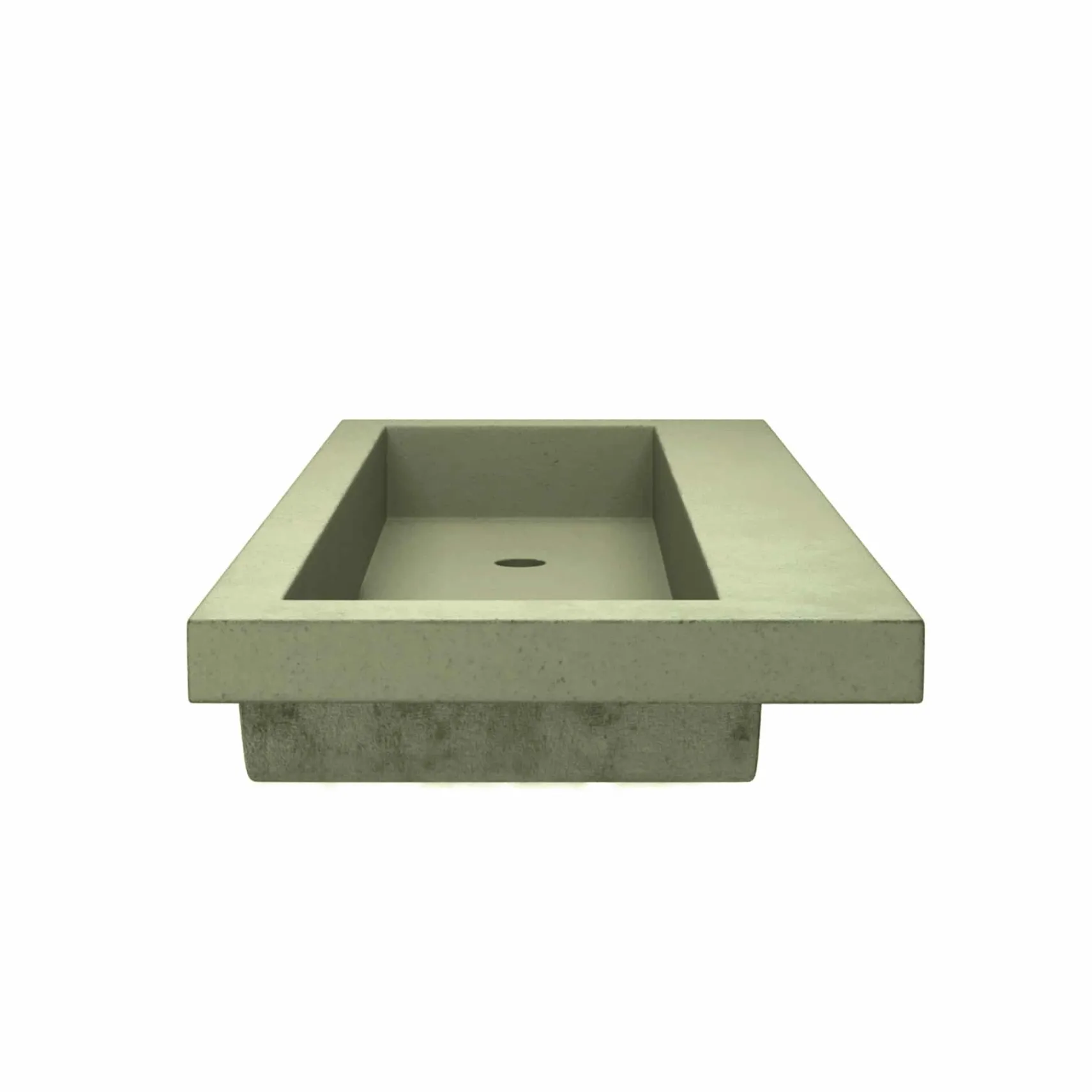 Native Trails Trough 48" x 19" Rectangle Drop In NativeStone Concrete ADA Bathroom Sink, Sage, NSL4819-GX