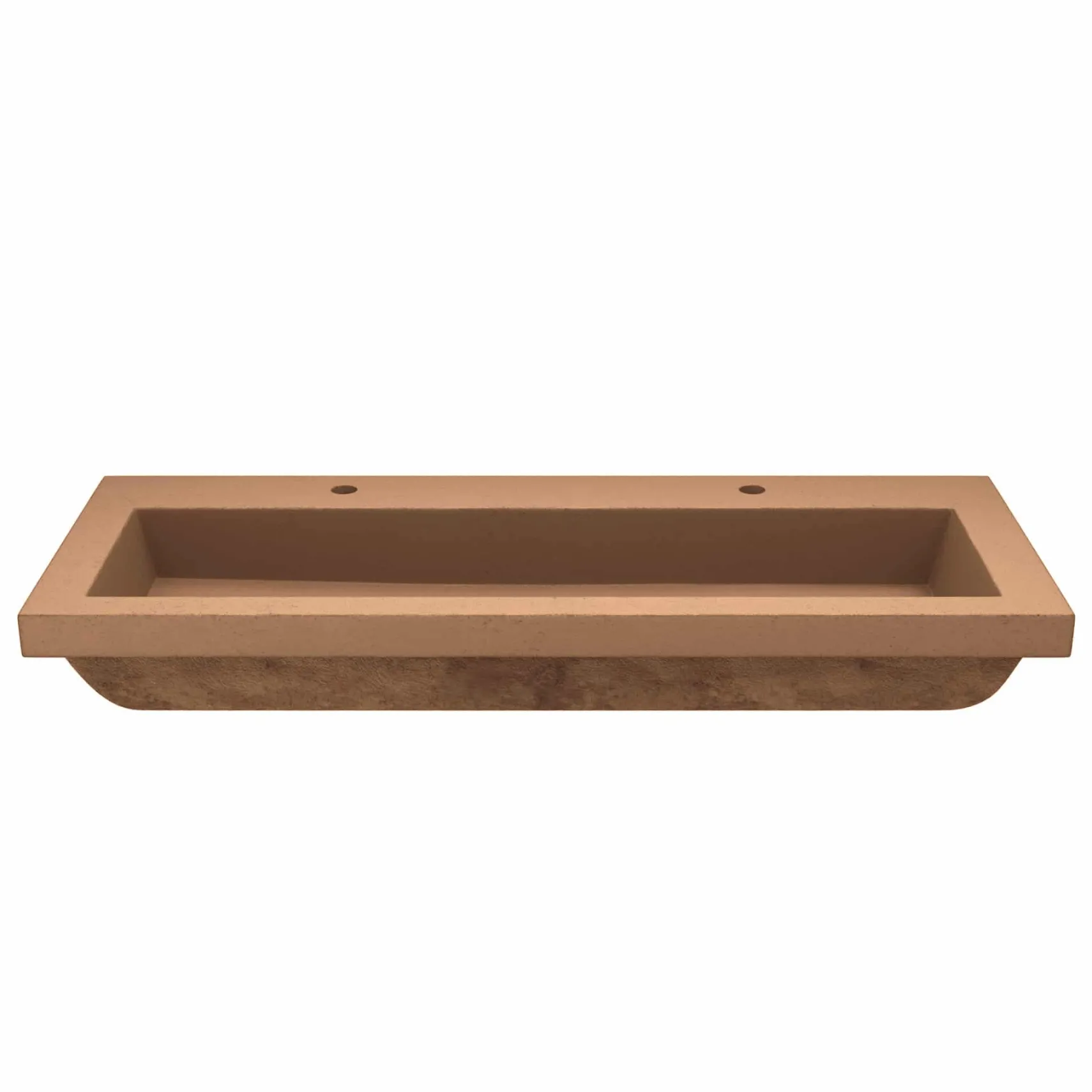 Native Trails Trough 48" x 19" Rectangle Drop In NativeStone Concrete ADA Bathroom Sink, Terracotta, NSL4819-T