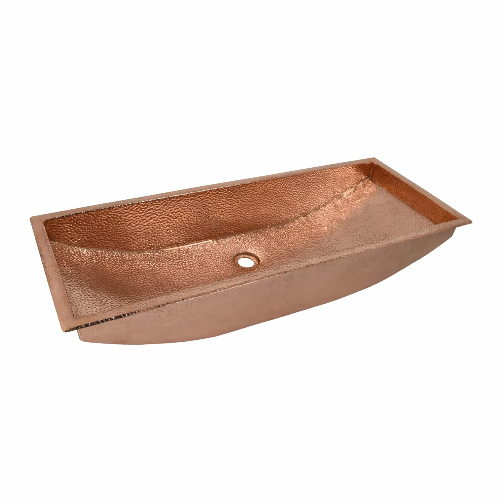 Native Trails Trough 36" x 14" Rectangle Copper Bathroom Sink, Polished Copper, 16 Gauge, CPS406