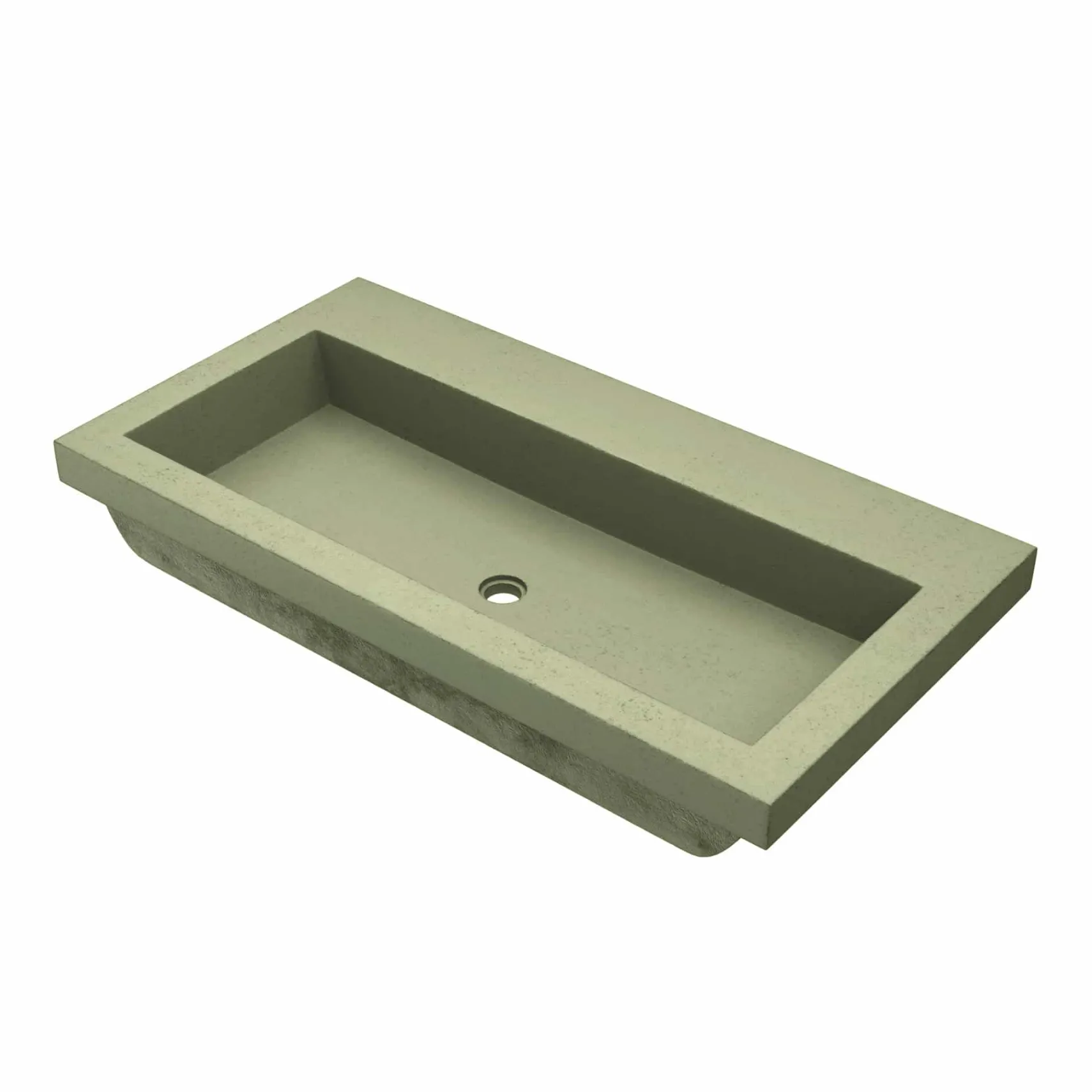 Native Trails Trough 36" x 19" Rectangle Drop In NativeStone Concrete ADA Bathroom Sink, Sage, NSL3619-GX