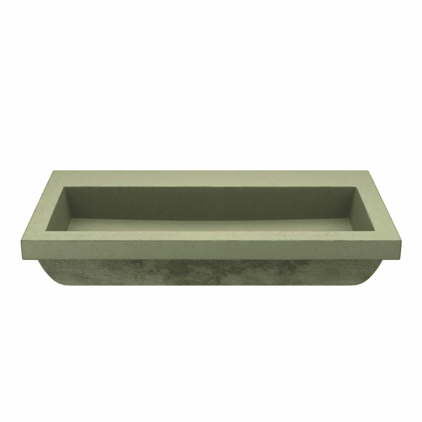 Native Trails Trough 36" x 19" Rectangle Drop In NativeStone Concrete ADA Bathroom Sink, Sage, NSL3619-GX
