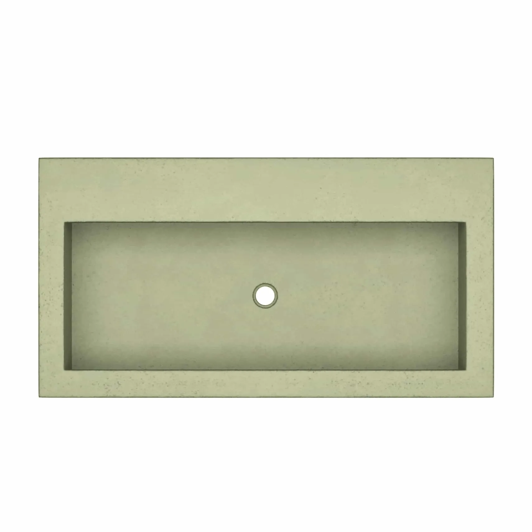 Native Trails Trough 36" x 19" Rectangle Drop In NativeStone Concrete ADA Bathroom Sink, Sage, NSL3619-GX