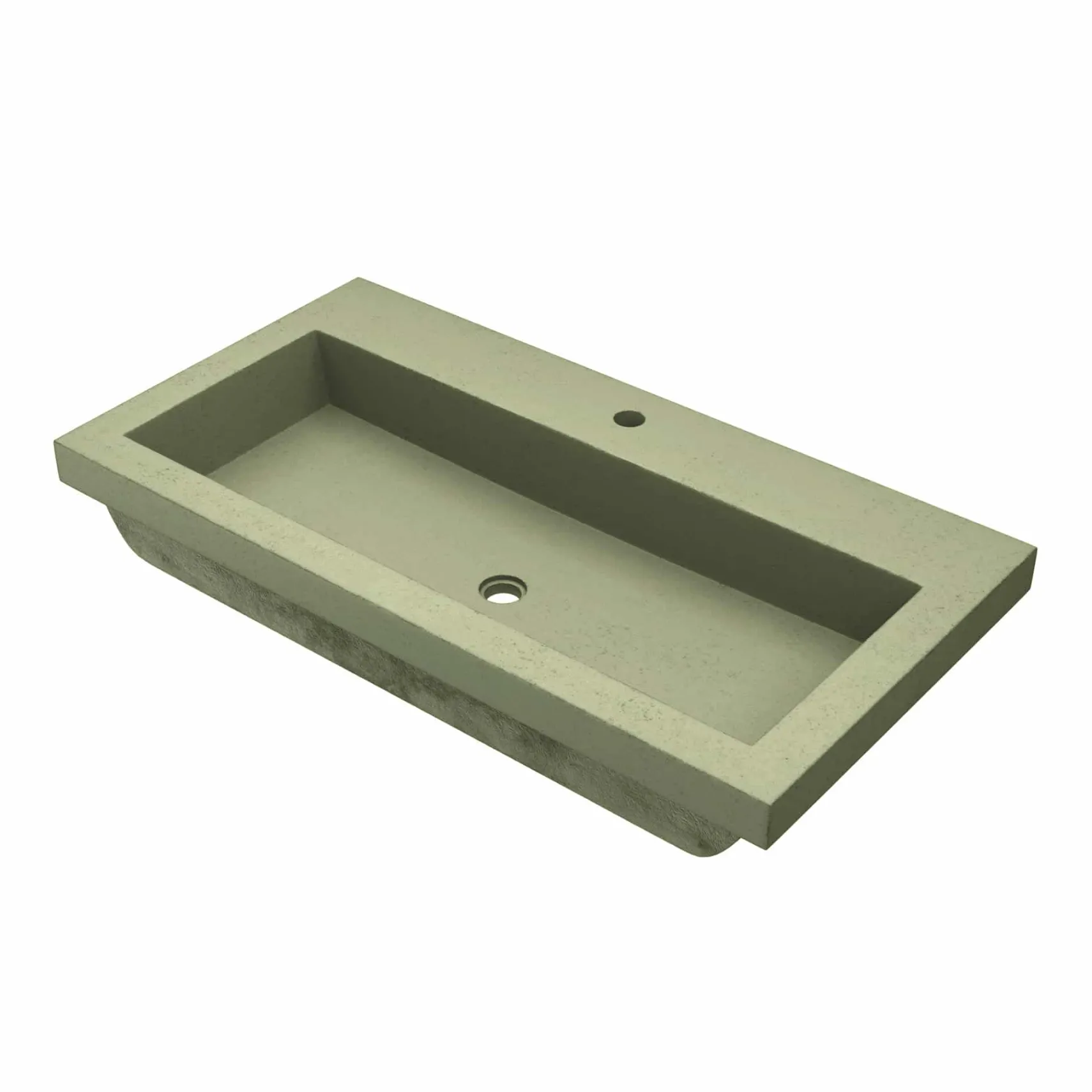 Native Trails Trough 36" x 19" Rectangle Drop In NativeStone Concrete ADA Bathroom Sink, Sage, NSL3619-G