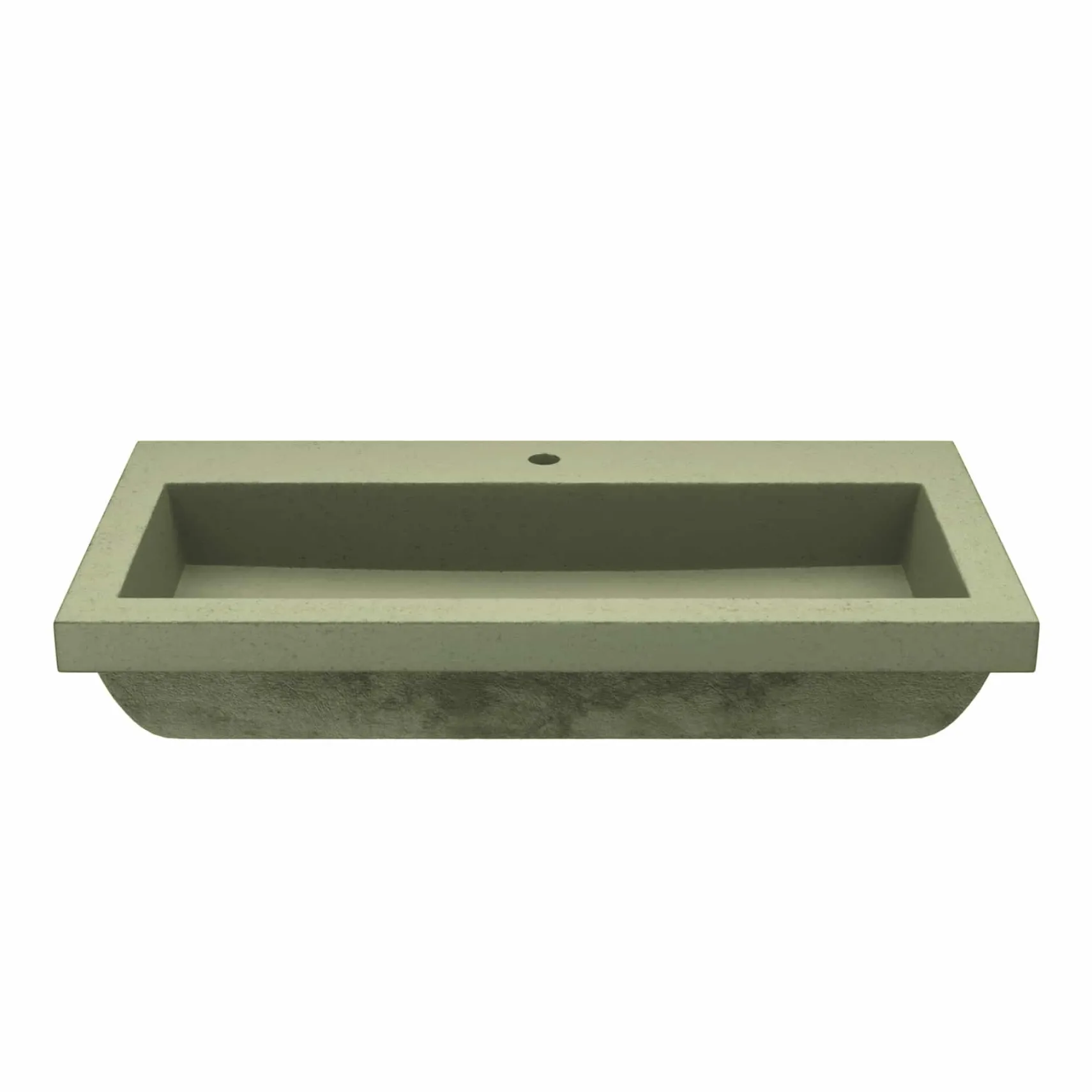 Native Trails Trough 36" x 19" Rectangle Drop In NativeStone Concrete ADA Bathroom Sink, Sage, NSL3619-G