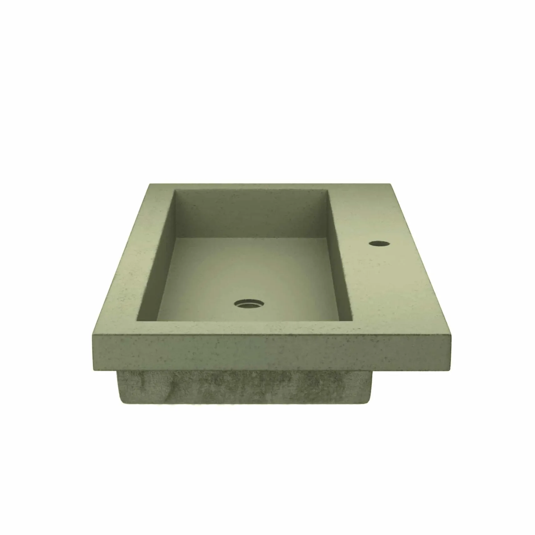 Native Trails Trough 36" x 19" Rectangle Drop In NativeStone Concrete ADA Bathroom Sink, Sage, NSL3619-G