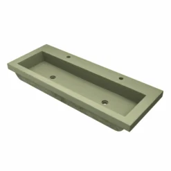 Native Trails Trough 48" x 19" Rectangle Drop In NativeStone Concrete ADA Bathroom Sink, Sage, NSL4819-G