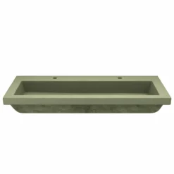 Native Trails Trough 48" x 19" Rectangle Drop In NativeStone Concrete ADA Bathroom Sink, Sage, NSL4819-G