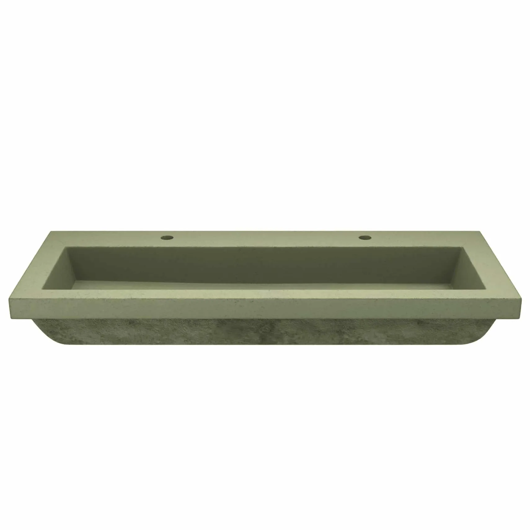 Native Trails Trough 48" x 19" Rectangle Drop In NativeStone Concrete ADA Bathroom Sink, Sage, NSL4819-G