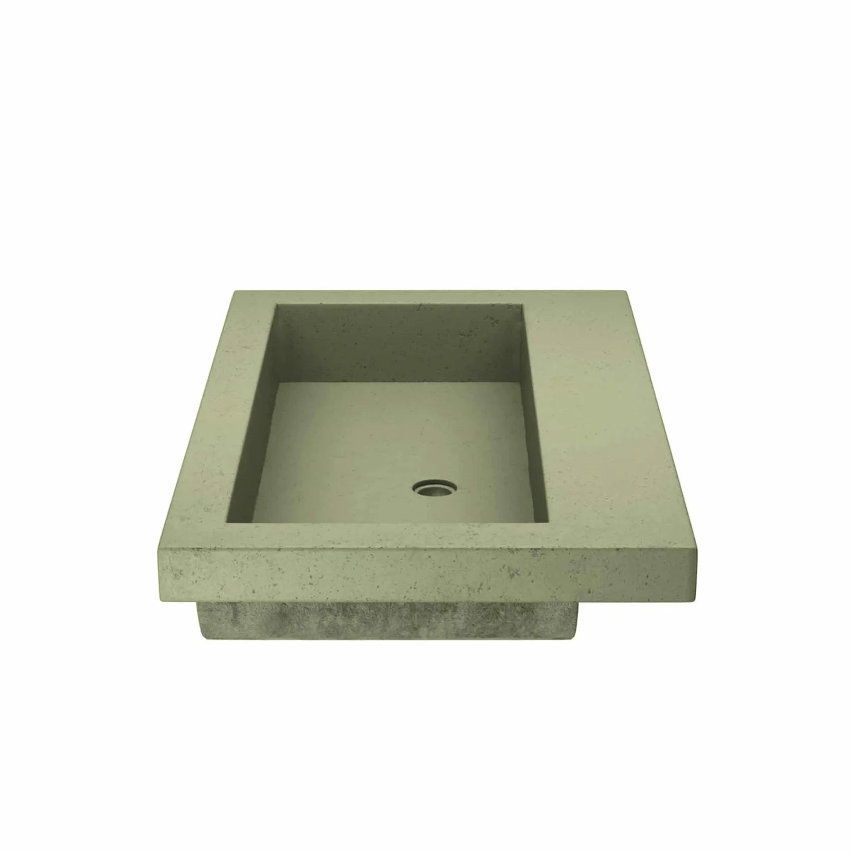 Native Trails Trough 30" x 19" Rectangle Drop In NativeStone Concrete ADA Bathroom Sink, Sage, NSL3019-GX