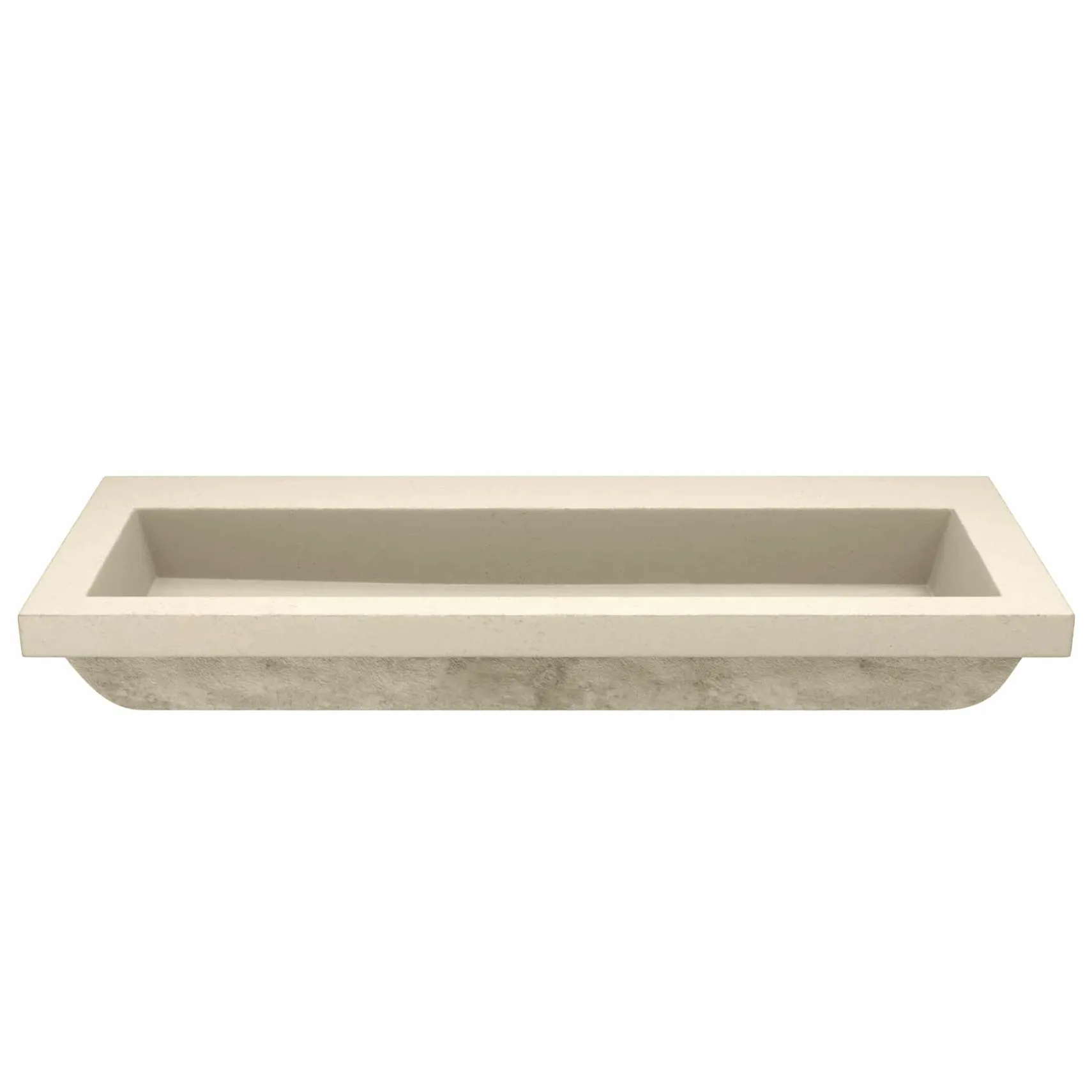 Native Trails Trough 48" x 19" Rectangle Drop In NativeStone Concrete ADA Bathroom Sink, Sand, NSL4819-DX