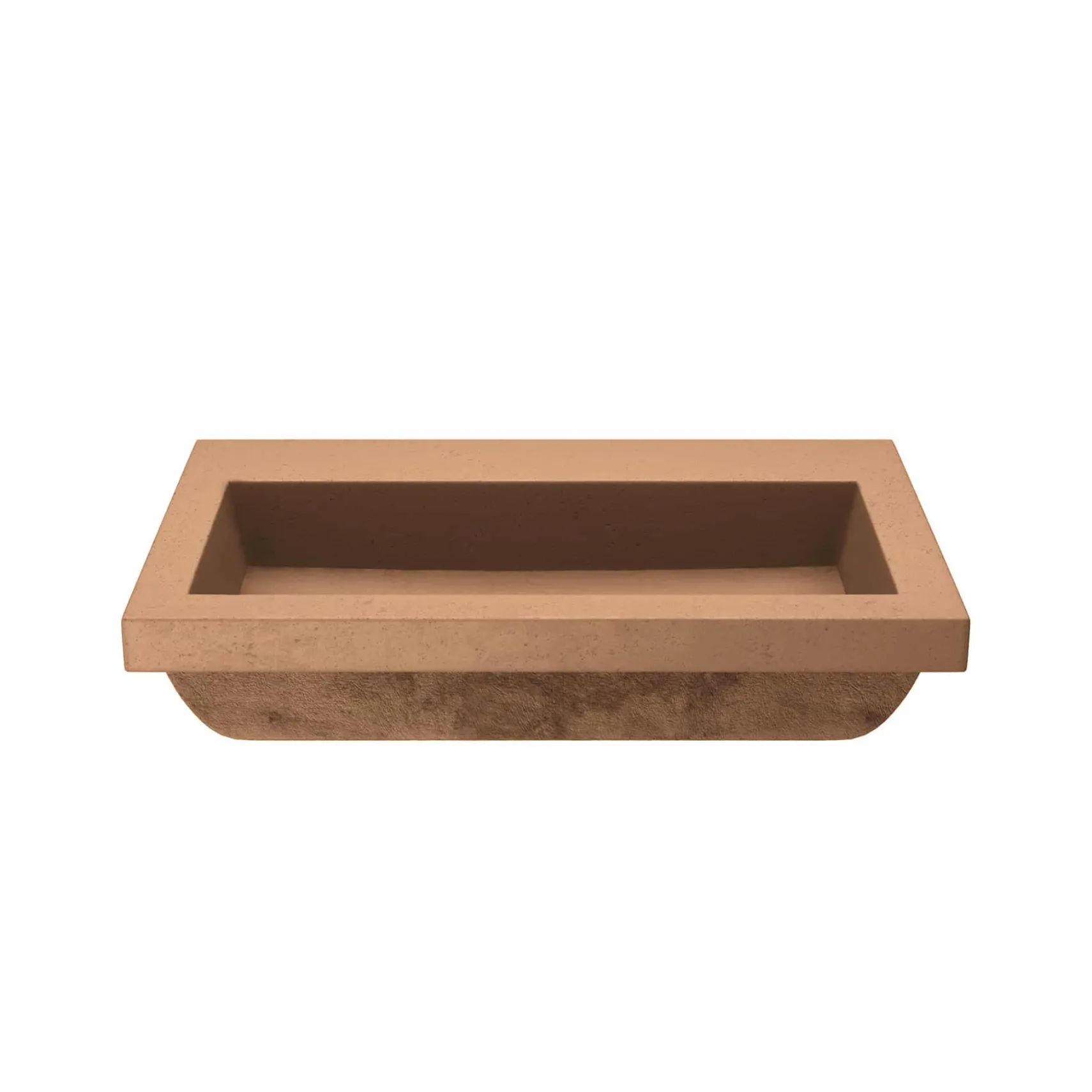 Native Trails Trough 30" x 19" Rectangle Drop In NativeStone Concrete ADA Bathroom Sink, Terracotta, NSL3019-TX