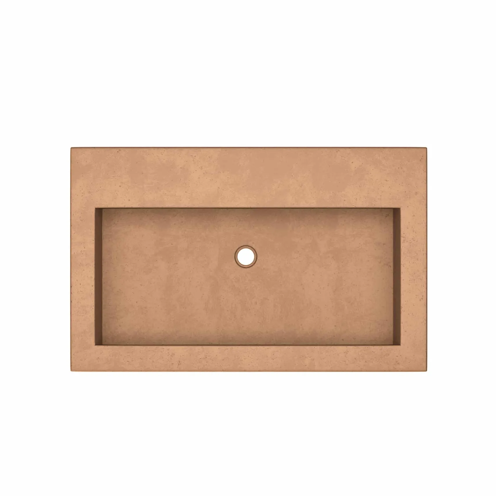 Native Trails Trough 30" x 19" Rectangle Drop In NativeStone Concrete ADA Bathroom Sink, Terracotta, NSL3019-TX