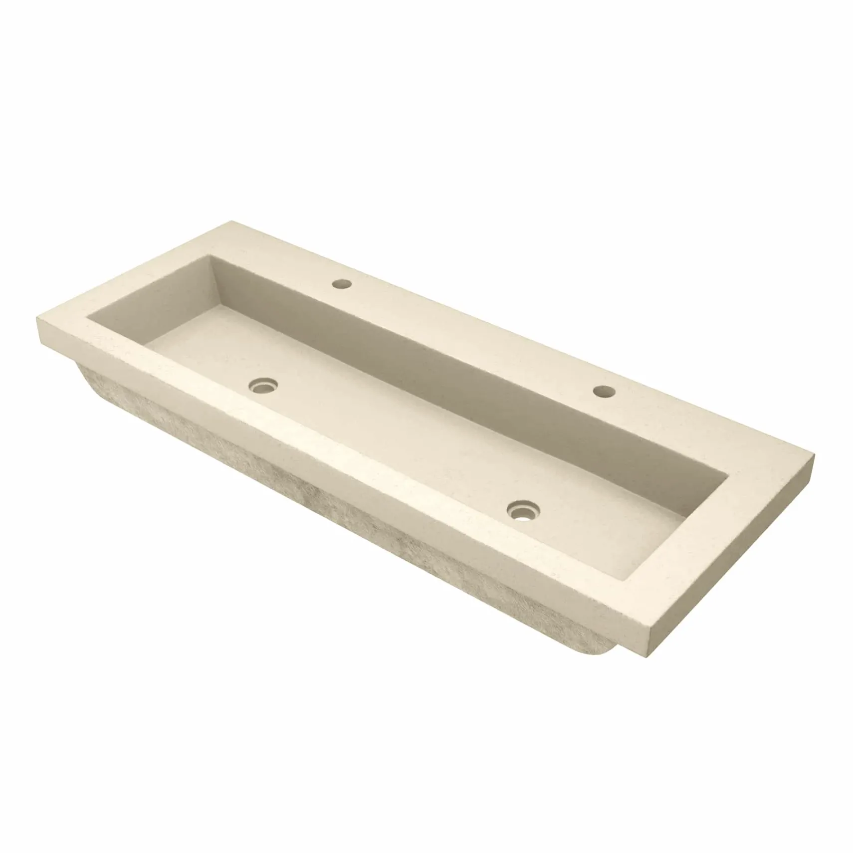Native Trails Trough 48" x 19" Rectangle Drop In NativeStone Concrete ADA Bathroom Sink, Sand, NSL4819-D
