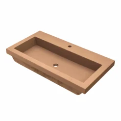 Native Trails Trough 36" x 19" Rectangle Drop In NativeStone Concrete ADA Bathroom Sink, Terracotta, NSL3619-T