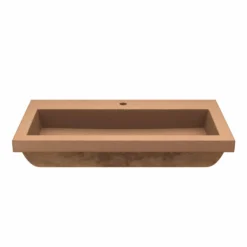 Native Trails Trough 36" x 19" Rectangle Drop In NativeStone Concrete ADA Bathroom Sink, Terracotta, NSL3619-T