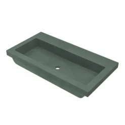 Native Trails Trough 36" x 19" Rectangle Drop In NativeStone Concrete ADA Bathroom Sink, Forest, NSL3619-FX
