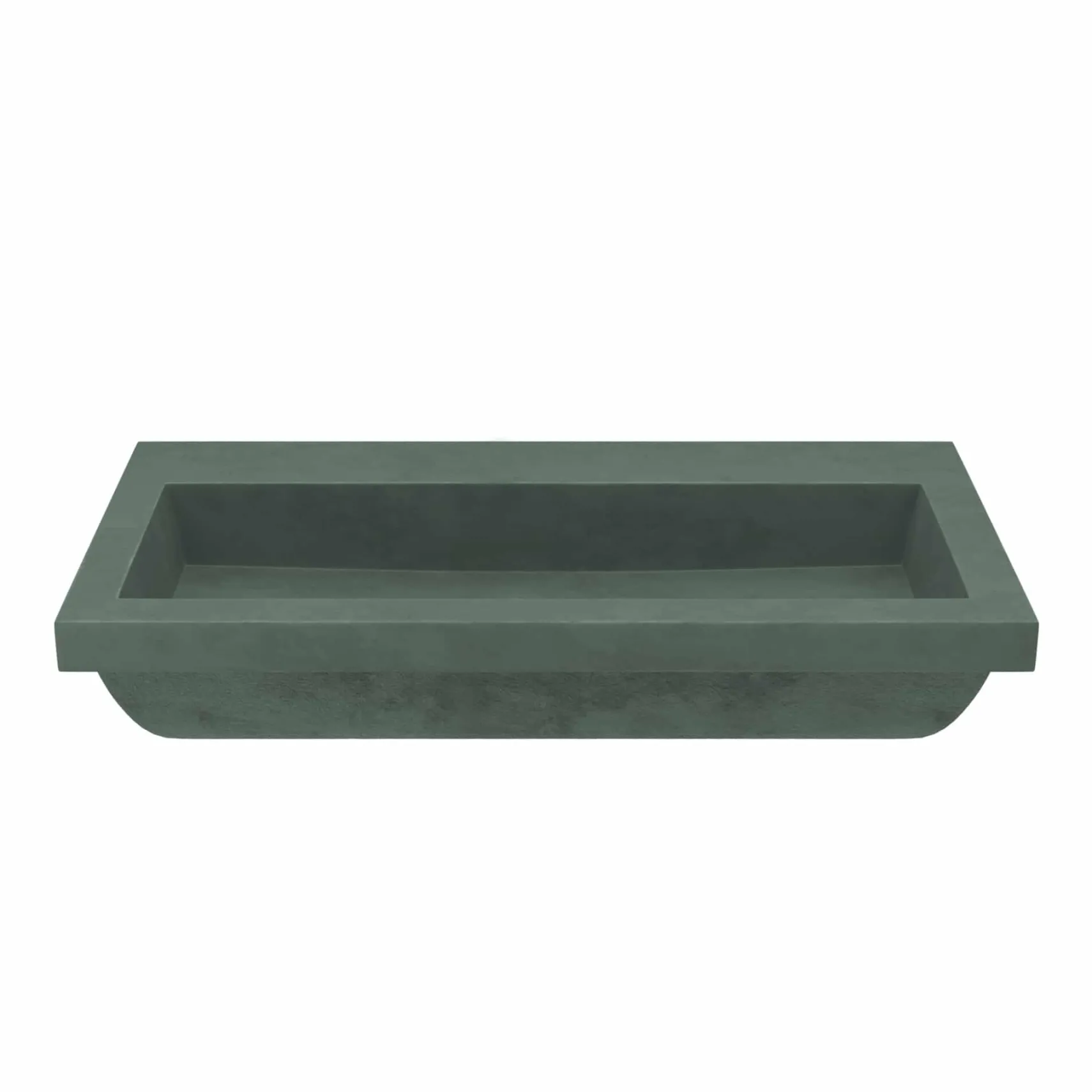 Native Trails Trough 36" x 19" Rectangle Drop In NativeStone Concrete ADA Bathroom Sink, Forest, NSL3619-FX