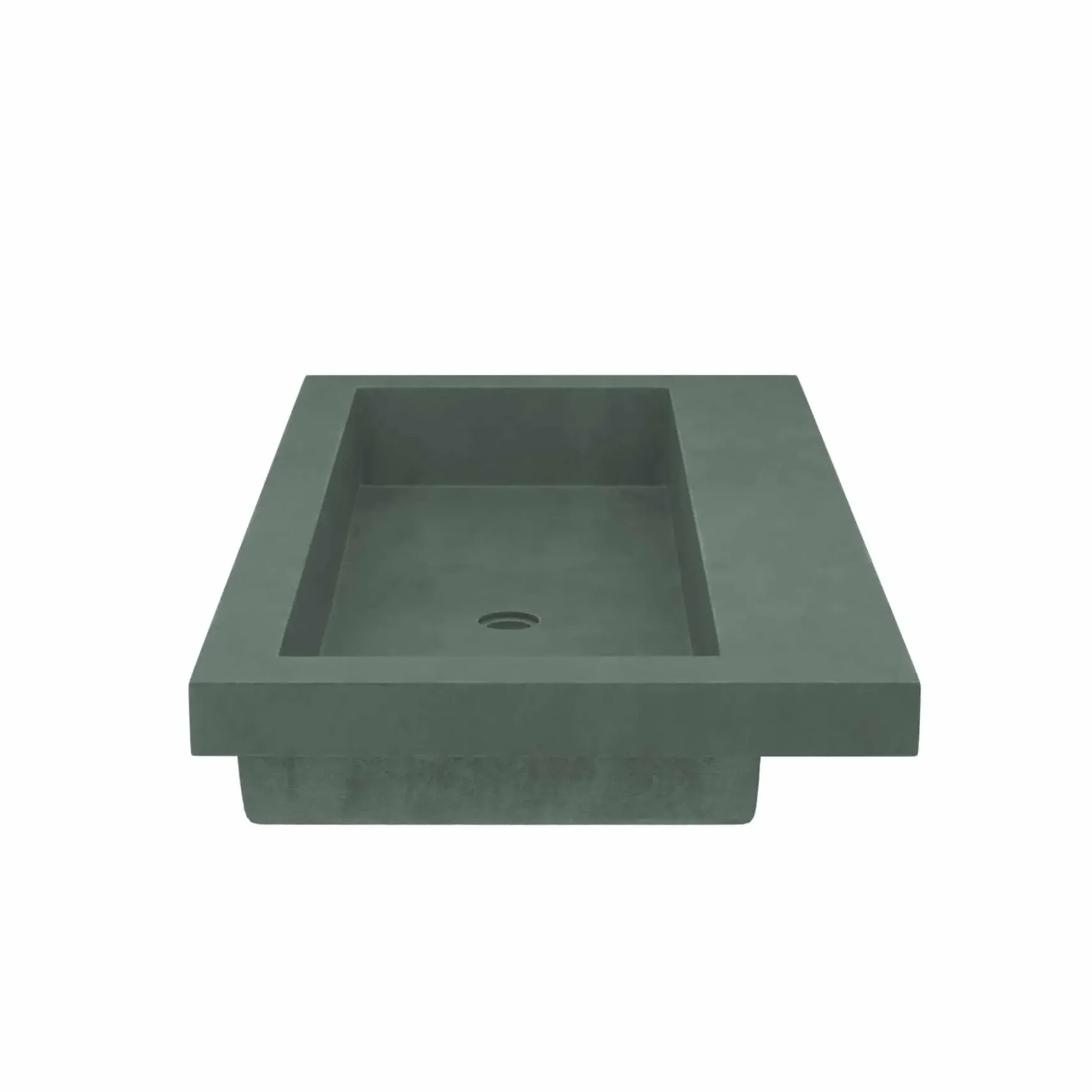 Native Trails Trough 36" x 19" Rectangle Drop In NativeStone Concrete ADA Bathroom Sink, Forest, NSL3619-FX