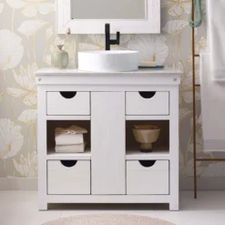 Native Trails Vintner's 36" Freestanding Vanity Base in Blanc, VNW360