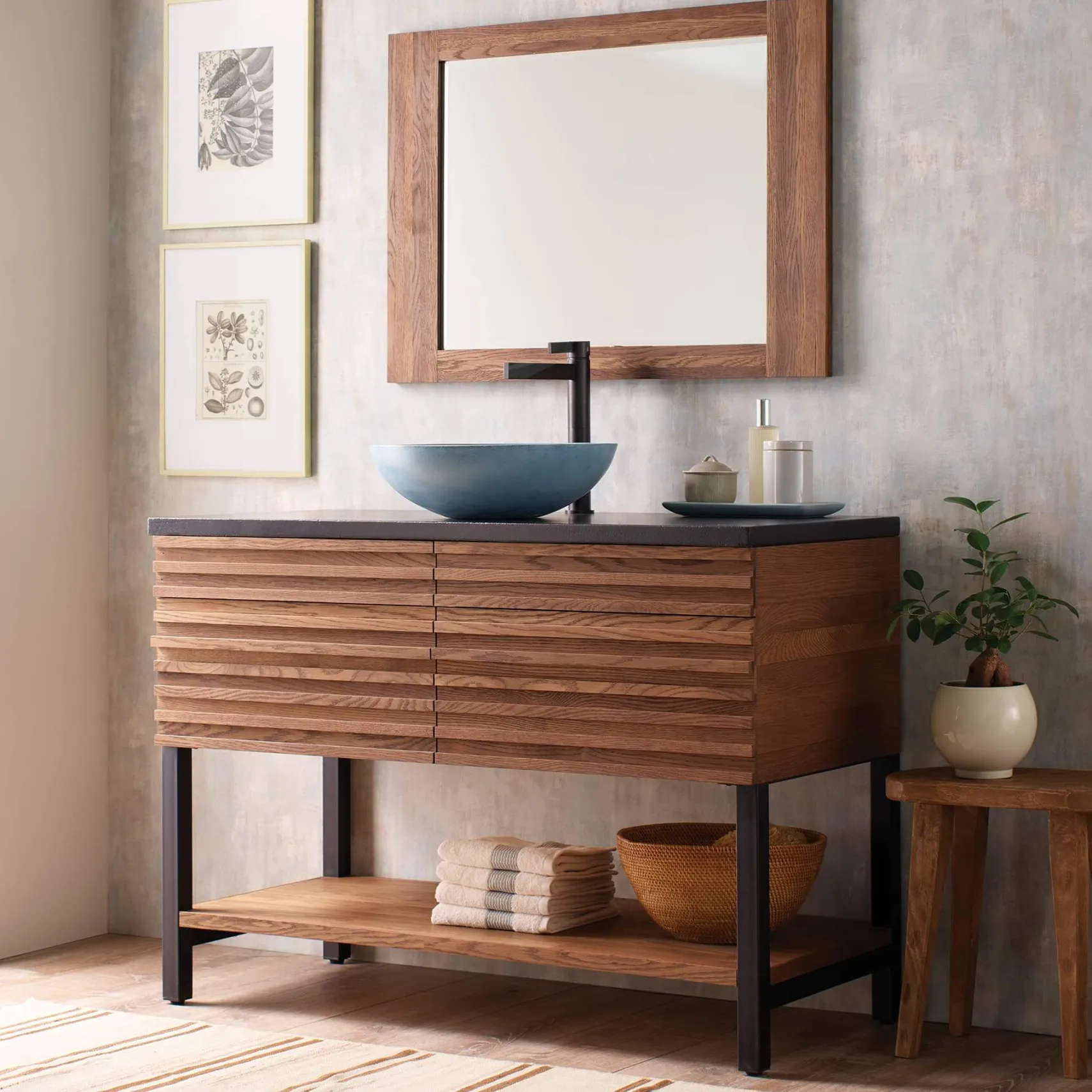 Native Trails Winemaker 48" Freestanding Vanity Base in Cask Oak, VNM481