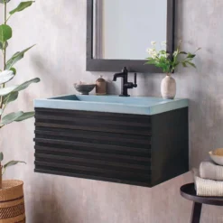 Native Trails Winemaker 30" Floating Wall Mount Vanity Base in Charred Oak, VNM208