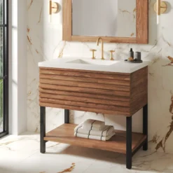 Native Trails Winemaker 36" Freestanding Reclaimed Wood Vanity Base in Cask Oak, VNM361