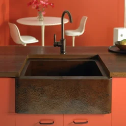 Native Trails Cabana 18" Copper Farmhouse Sink, Antique Copper, CPS213