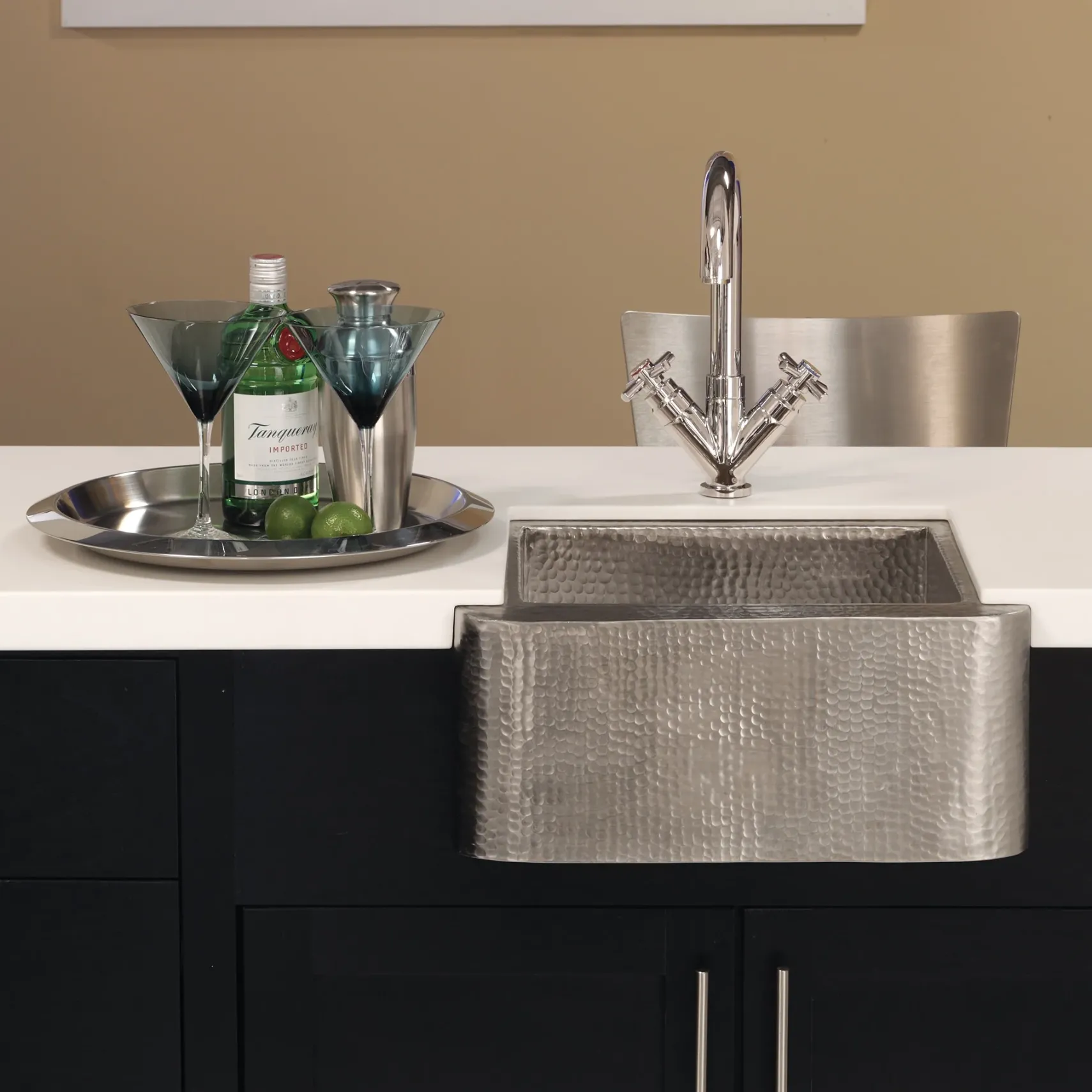 Native Trails Cabana 18" Nickel Farmhouse Sink, Brushed Nickel, CPS513
