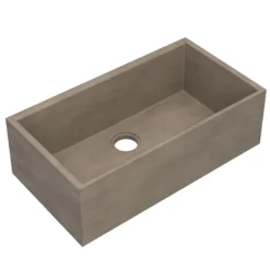 Native Trails Concierge 33" NativeStone Concrete Workstation Farmhouse Kitchen Sink, Earth, NSKG3318-E