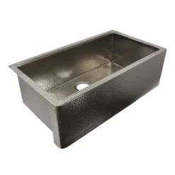 Native Trails Concierge 33" Nickel Workstation Farmhouse Kitchen Sink, Brushed Nickel, CPKG573
