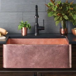 Native Trails 30" Copper Farmhouse Sink, Polished Copper, CPK494