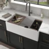 Native Trails Dreamer Concierge 33" Fireclay Workstation Farmhouse Kitchen Sink, White, FRKG3318-W
