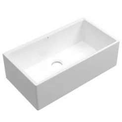 Native Trails Dreamer Concierge 33" Fireclay Workstation Farmhouse Kitchen Sink, White, FRKG3318-W