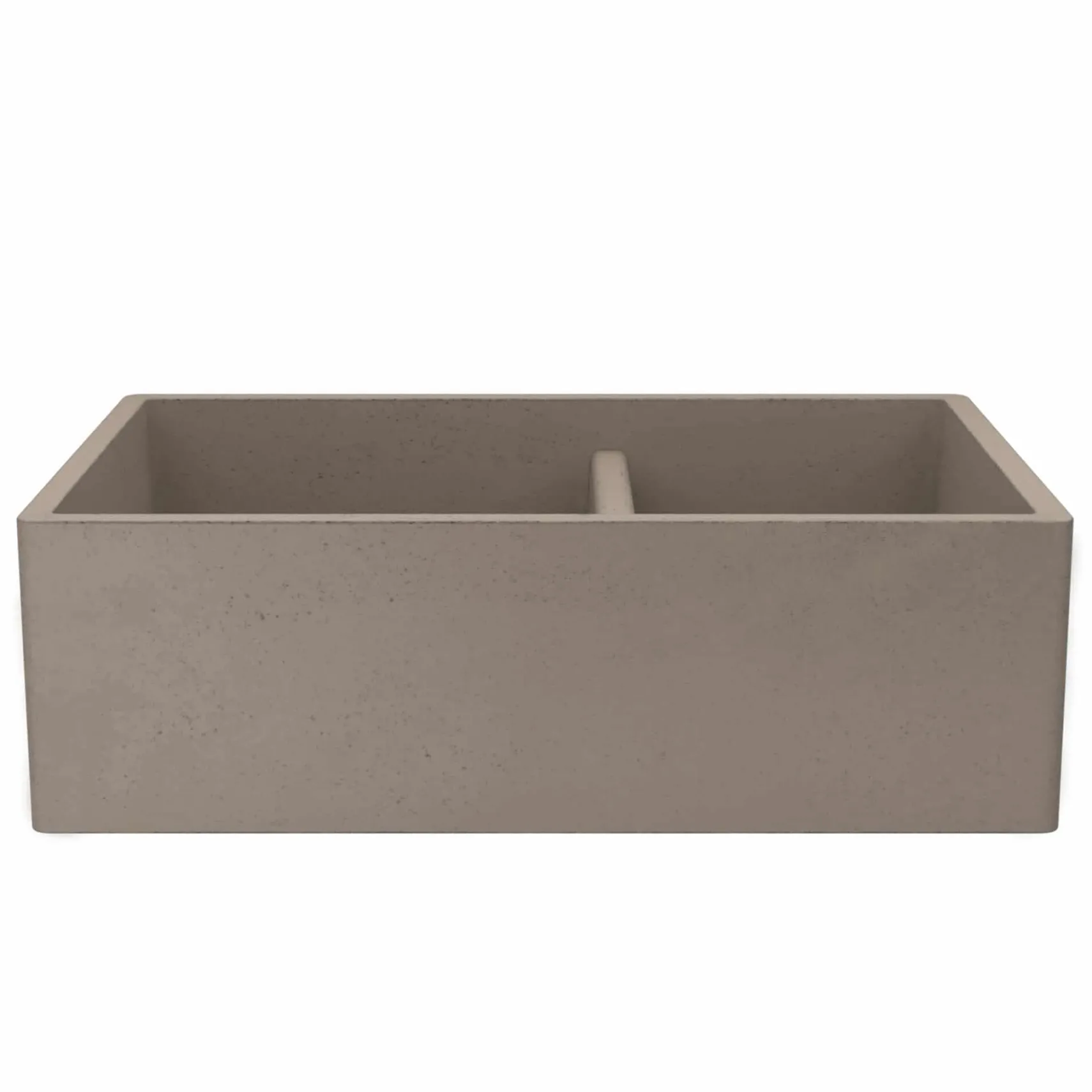 Native Trails Farmhouse Double Bowl 33" NativeStone Concrete Farmhouse Sink, 60/40 Double Bowl, Earth, NSKD3321-E