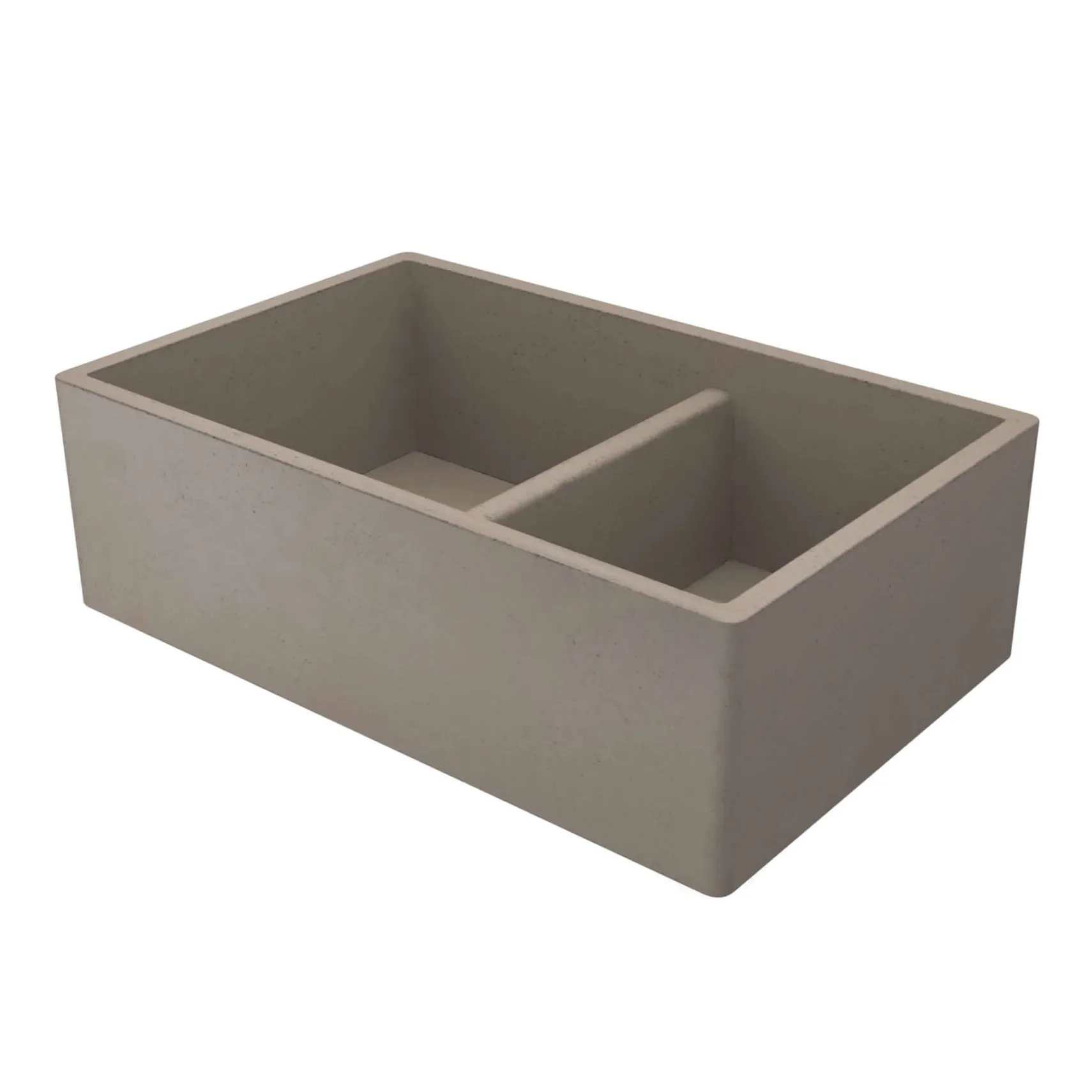 Native Trails Farmhouse Double Bowl 33" NativeStone Concrete Farmhouse Sink, 60/40 Double Bowl, Earth, NSKD3321-E