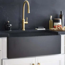 Native Trails Farmhouse 3018 30" NativeStone Concrete Farmhouse Sink, Charcoal, NSK3018-C