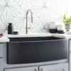 Native Trails Farmhouse Quartet 33" NativeStone Concrete Farmhouse Sink, Charcoal, NSKQ3320-C