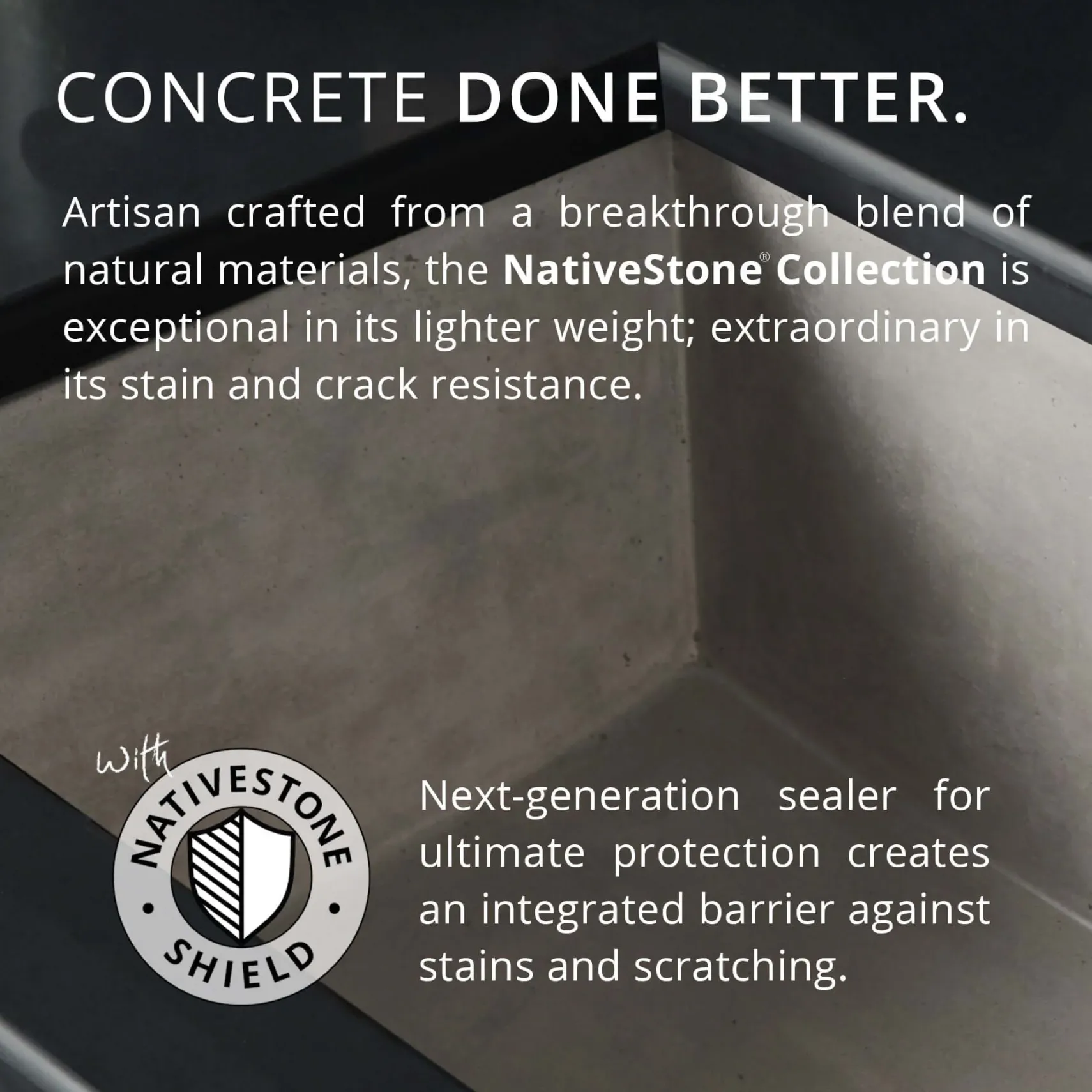 Native Trails 30" NativeStone Concrete Farmhouse Sink, Earth, NSK3018-E