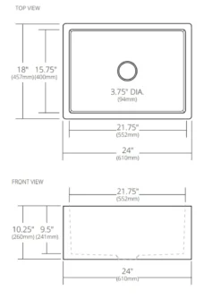 Native Trails 24" NativeStone Concrete Farmhouse Sink, Pearl, NSK2418-P