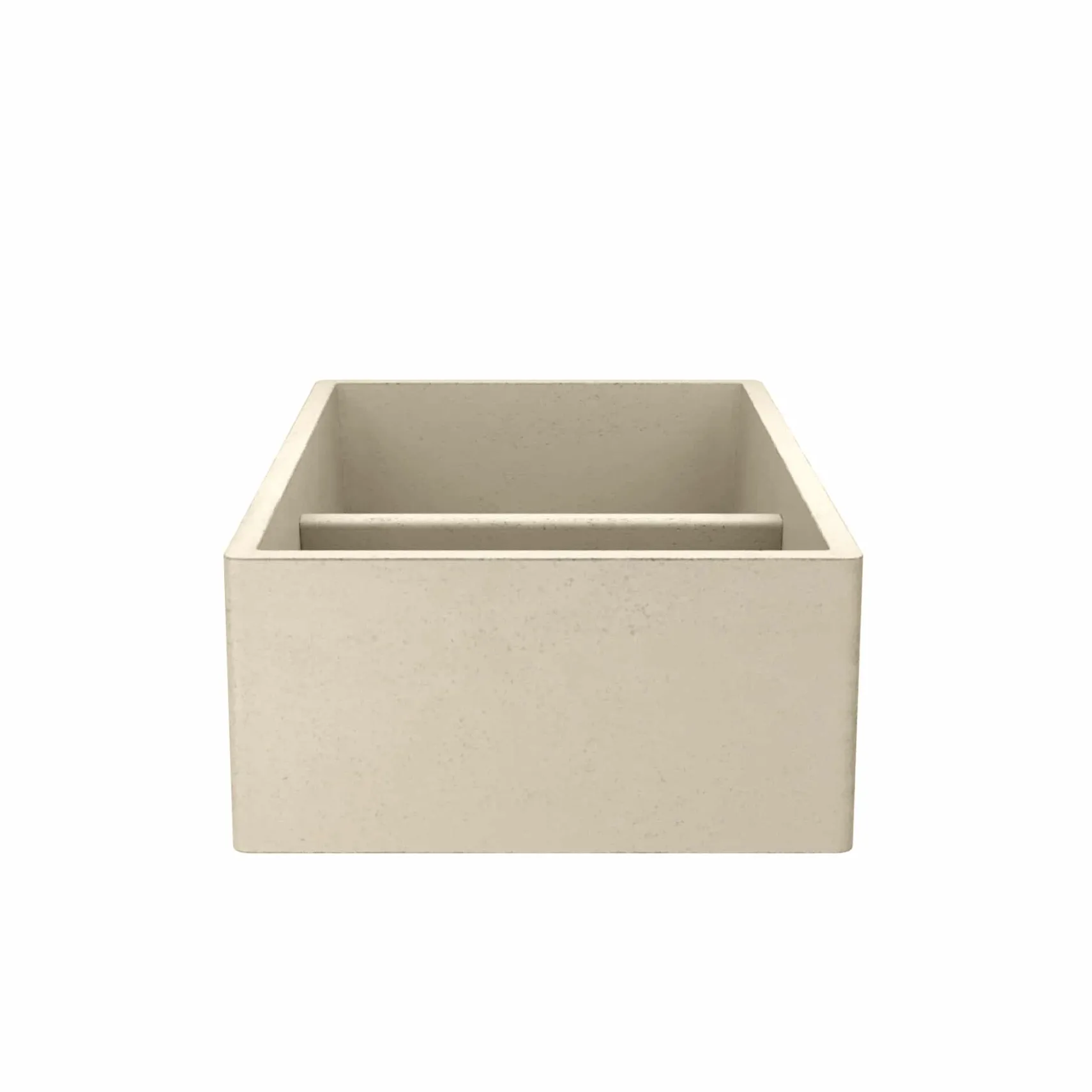 Native Trails 33" NativeStone Concrete Farmhouse Sink, 60/40 Double Bowl, Sand, NSKD3321-D