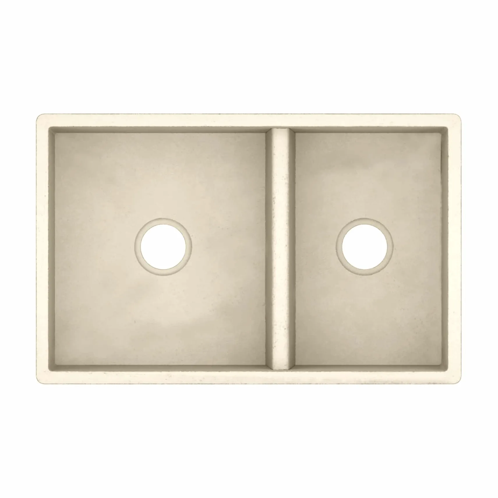 Native Trails 33" NativeStone Concrete Farmhouse Sink, 60/40 Double Bowl, Sand, NSKD3321-D