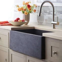 Native Trails 30" NativeStone Concrete Farmhouse Sink, Slate, NSK3018-S