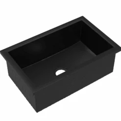 Native Trails Pacifica 30" Undermount NativeStone Concrete Kitchen Sink, Charcoal, NSK3019-C
