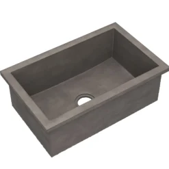 Native Trails Pacifica 30" Undermount NativeStone Concrete Kitchen Sink, Slate, NSK3019-S